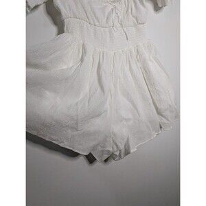 Altar'd State White Lined Romper with Ruffles Size Medium NWT MSRP $69.95